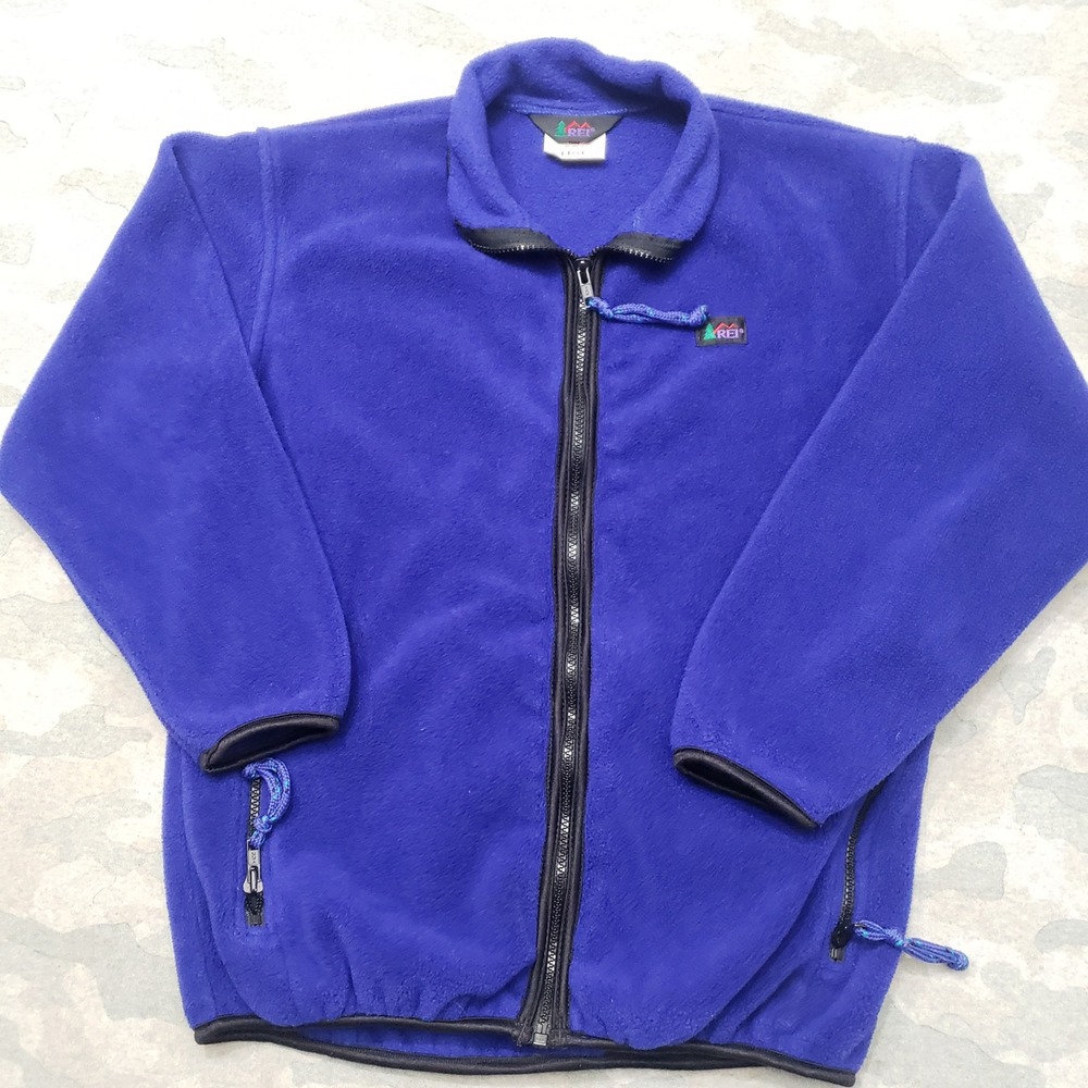 Vintage REI Fleece Jacket Women Large Blue Full Zip Outdoor Y2k Gorpcore